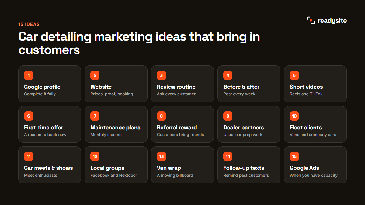 15 car detailing marketing ideas